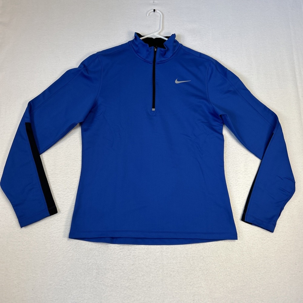 Nike Running Jacket Mens Small Dri Fit Blue Long Sleeve 1/2 Zip Top 620164-480